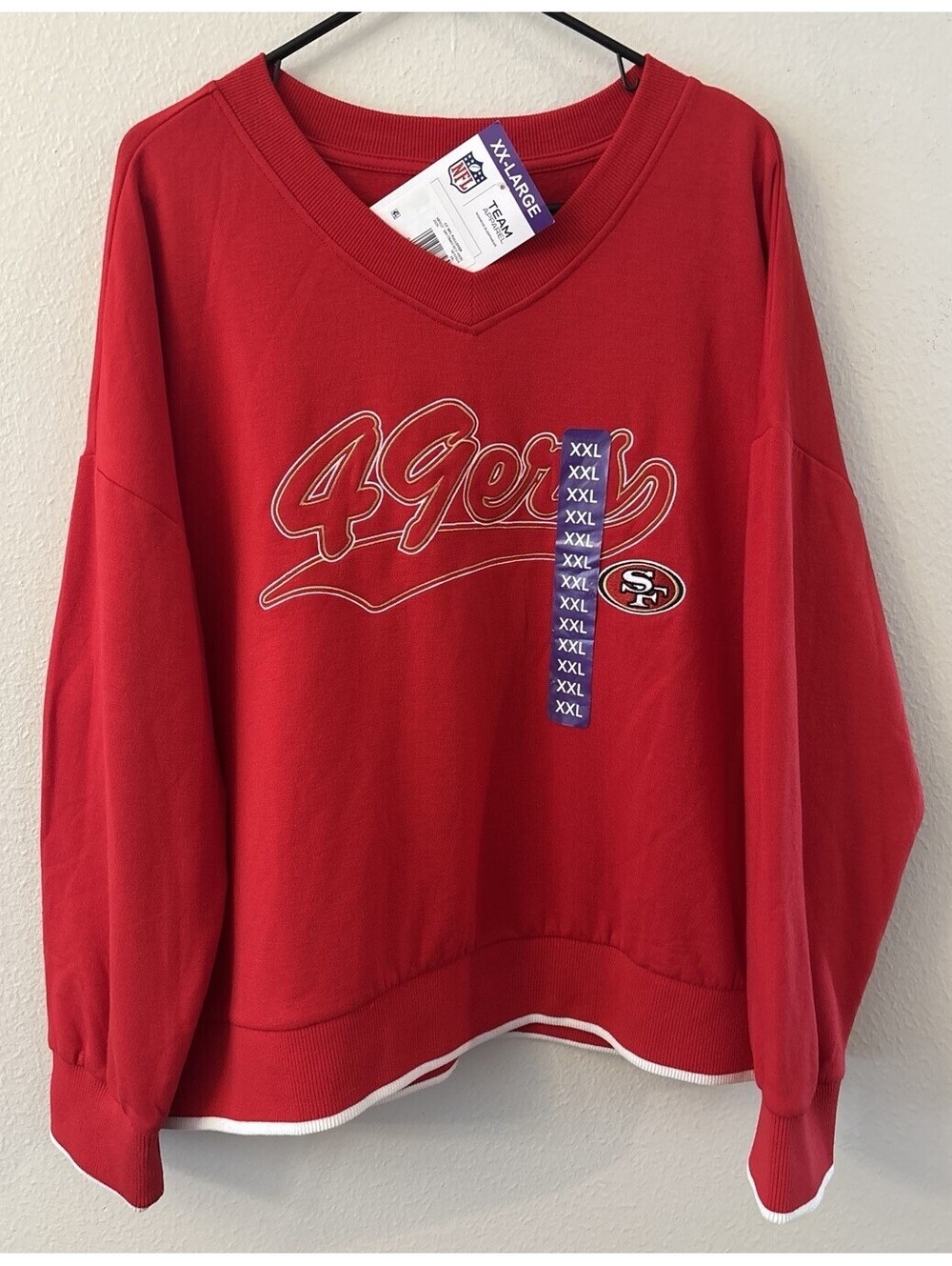 NWT NFL Team Apparel San Francisco 49ers Red NFL Football Sweatshirt Women's 2X
